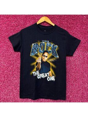 WWE Dwayne The Rock Johnson The Great One Navy T-Shirt Small